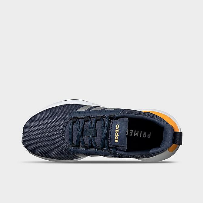 Back view of Boys' Big Kids' adidas Racer TR21 Casual Shoes in Crew Navy/Grey/Solar Gold Click to zoom