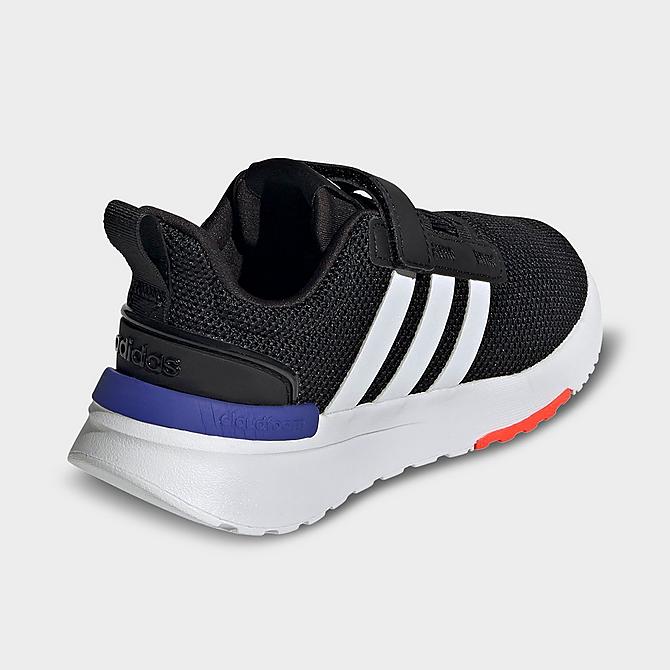Left view of Boys' Little Kids' adidas Racer TR21 Casual Shoes in Black/White/Sonic Ink Click to zoom