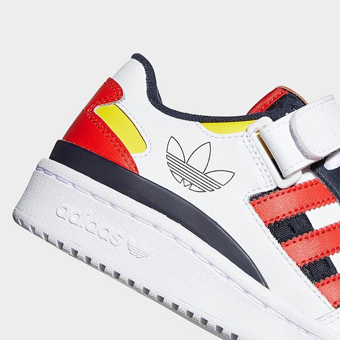 Front view of Big Kids’ adidas Originals x Monsters, Inc. Forum Low Casual Shoes in White/Legend Ink/Red Click to zoom