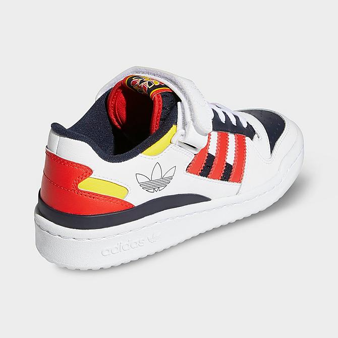 Left view of Big Kids’ adidas Originals x Monsters, Inc. Forum Low Casual Shoes in White/Legend Ink/Red Click to zoom