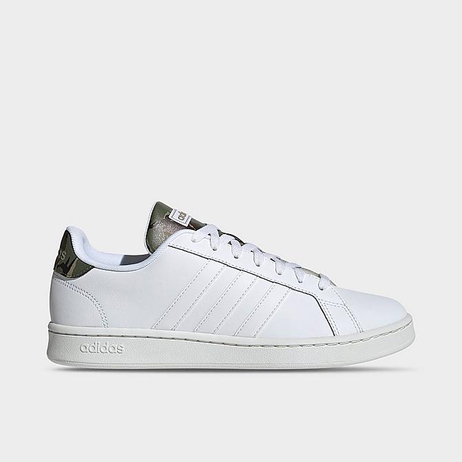 Right view of Men's adidas Grand Court Casual Shoes in White/White/Crystal White Click to zoom