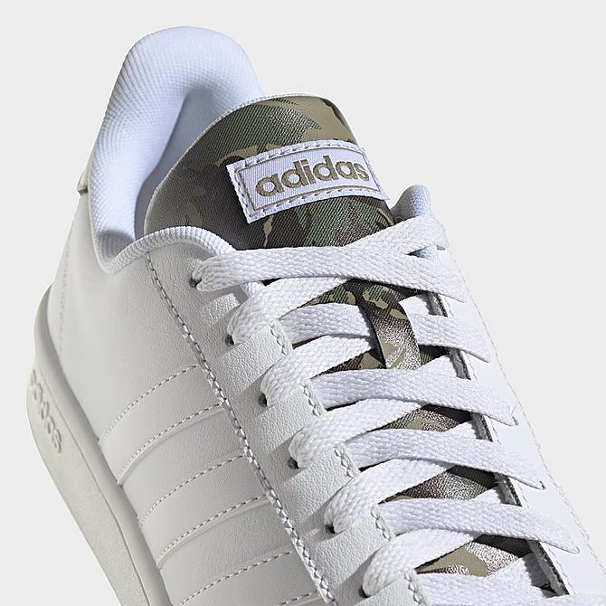 Front view of Men's adidas Grand Court Casual Shoes in White/White/Crystal White Click to zoom