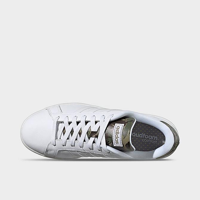 Back view of Men's adidas Grand Court Casual Shoes in White/White/Crystal White Click to zoom