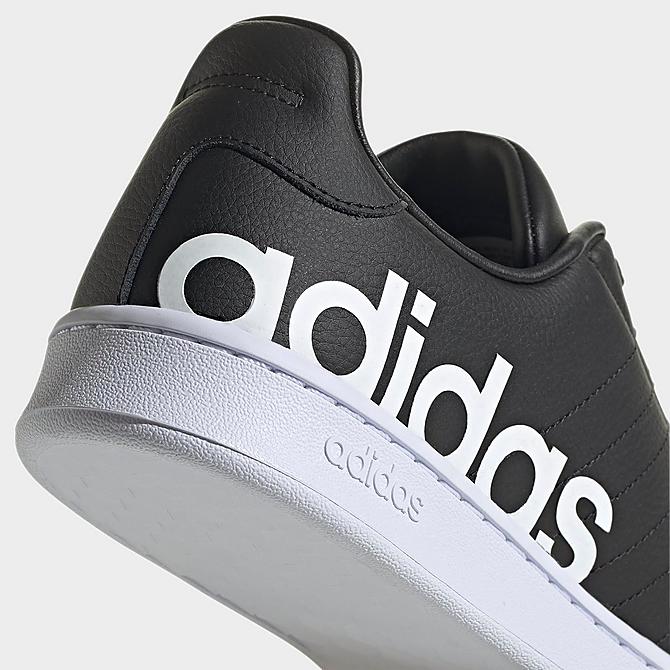 Front view of Men's adidas Grand Court Base Beyond Casual Shoes in Black/Black/White Click to zoom