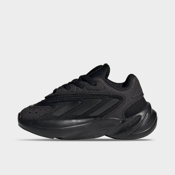 Front view of Kids' Toddler adidas Originals Ozelia Casual Shoes in Core Black/Core Black/Core Black Click to zoom
