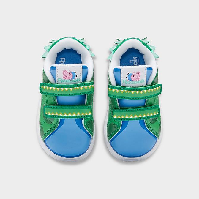 Back view of Kids' Toddler Reebok Classics Peppa Pig Complete CLN 2 Casual Shoes in Hero Green/Athletic Blue/Stem Green Click to zoom