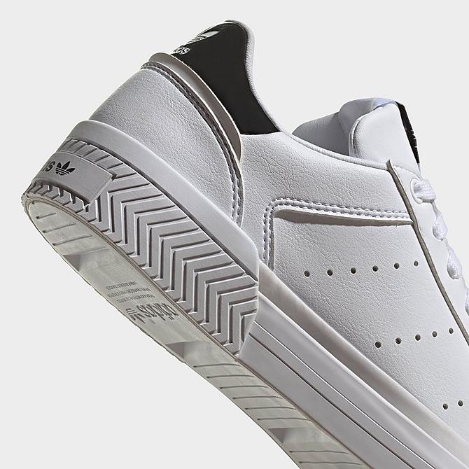 Front view of Women's adidas Originals Court Tourino Casual Shoes in White/White/Black Click to zoom