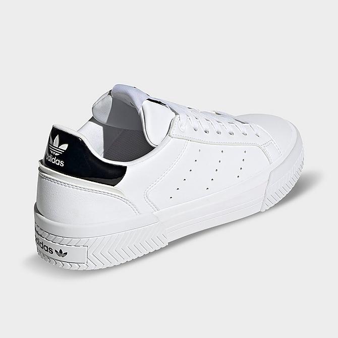 Left view of Women's adidas Originals Court Tourino Casual Shoes in White/White/Black Click to zoom