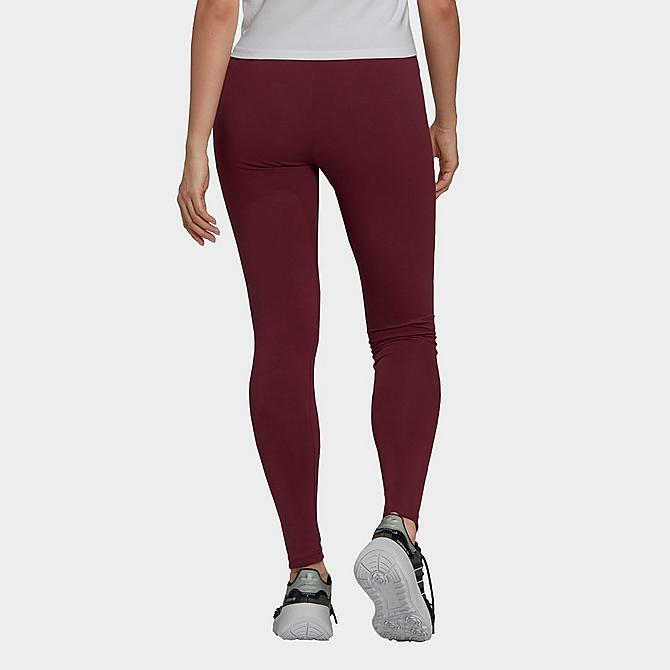 Back Left view of Women's adidas Originals LOUNGEWEAR Adicolor Essentials Tights in Victory Crimson Click to zoom