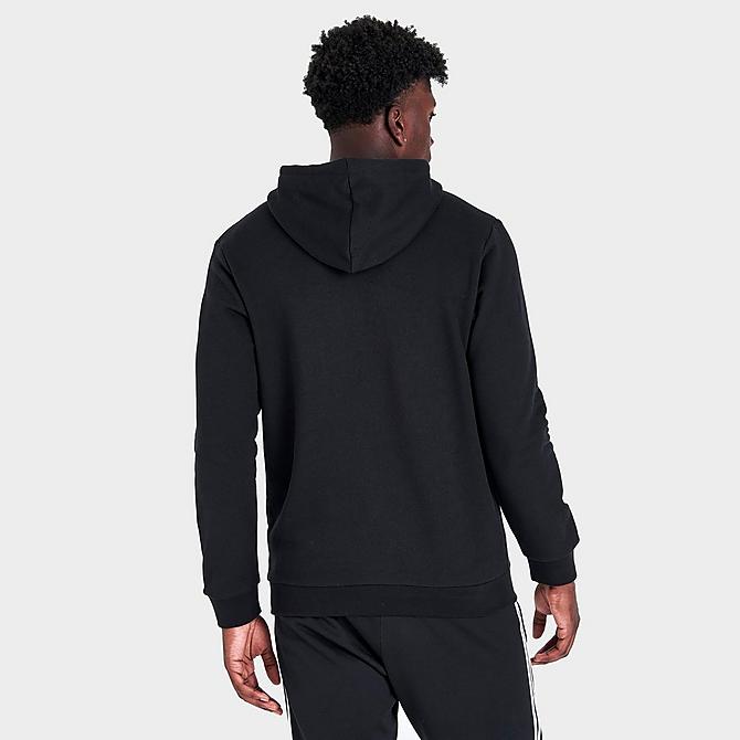 Back Right view of Men's adidas Adicolor Classics Trefoil Hoodie in Black/White Click to zoom