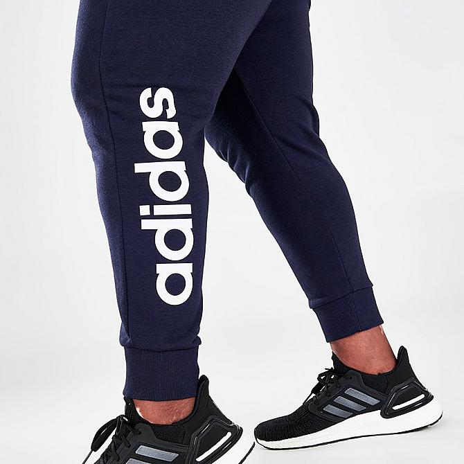 On Model 6 view of Women's adidas Essentials French Terry Logo Pants (Plus Size) in Legend Ink/White Click to zoom
