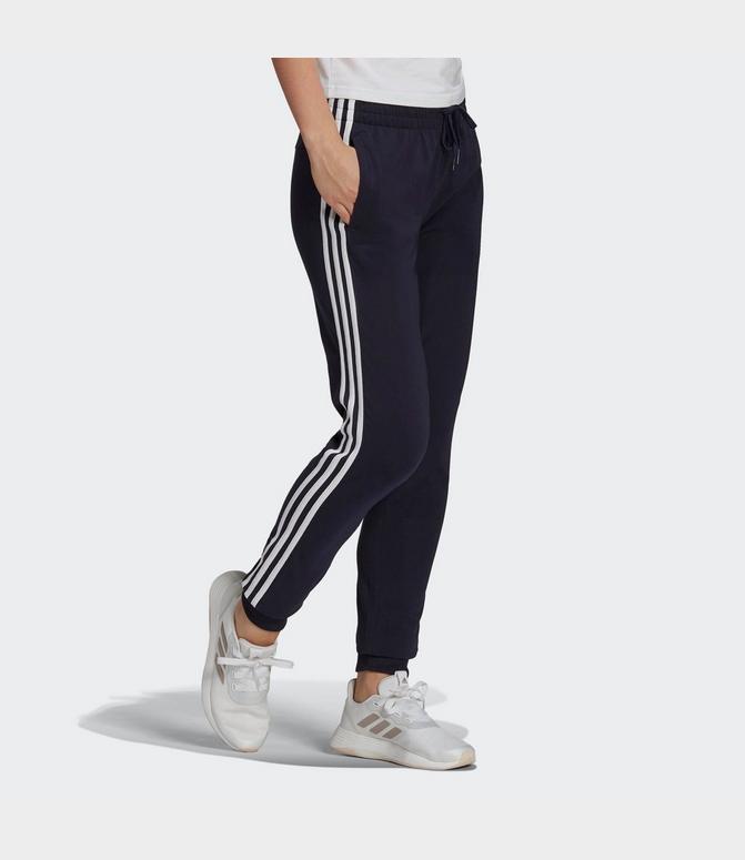 Women's adidas Essentials 3-Stripes Single Jersey Jogger Pants Women's adidas Essentials 3-Stripes Single Jersey Jogger Pants