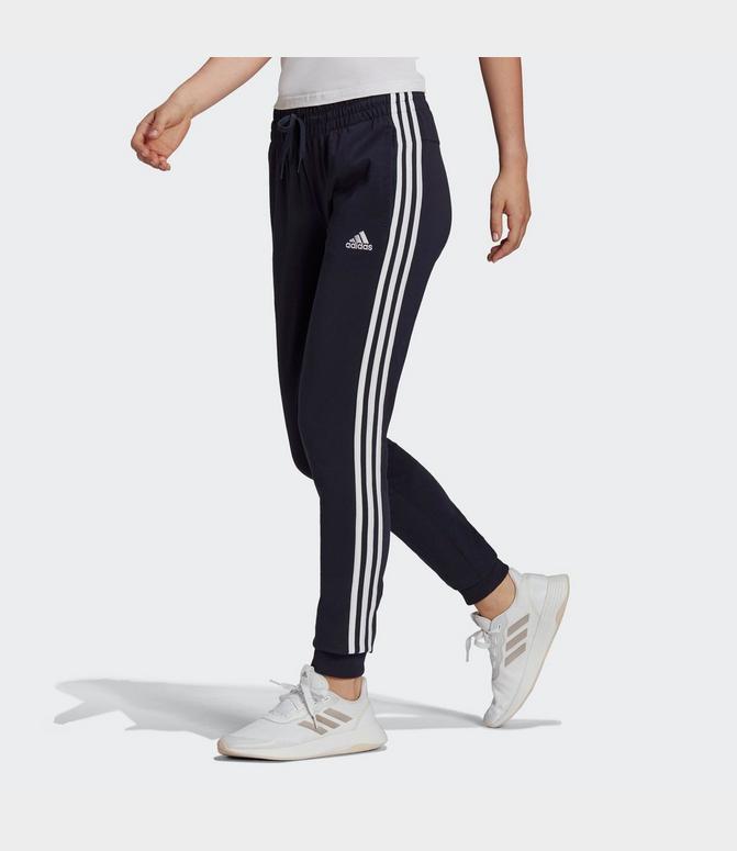 Women's adidas Essentials 3-Stripes Single Jersey Jogger Pants Women's adidas Essentials 3-Stripes Single Jersey Jogger Pants