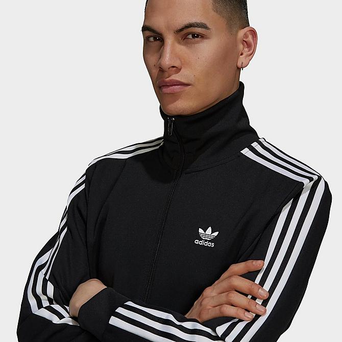 Back Left view of Men's adidas Adicolor Classics Beckenbauer Primeblue Track Jacket in Black Click to zoom