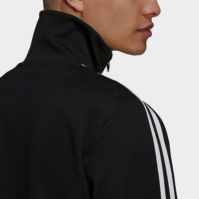 Back Right view of Men's adidas Adicolor Classics Beckenbauer Primeblue Track Jacket in Black Click to zoom
