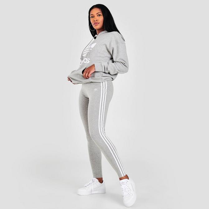 Gray adidas best sale 3 stripe leggings