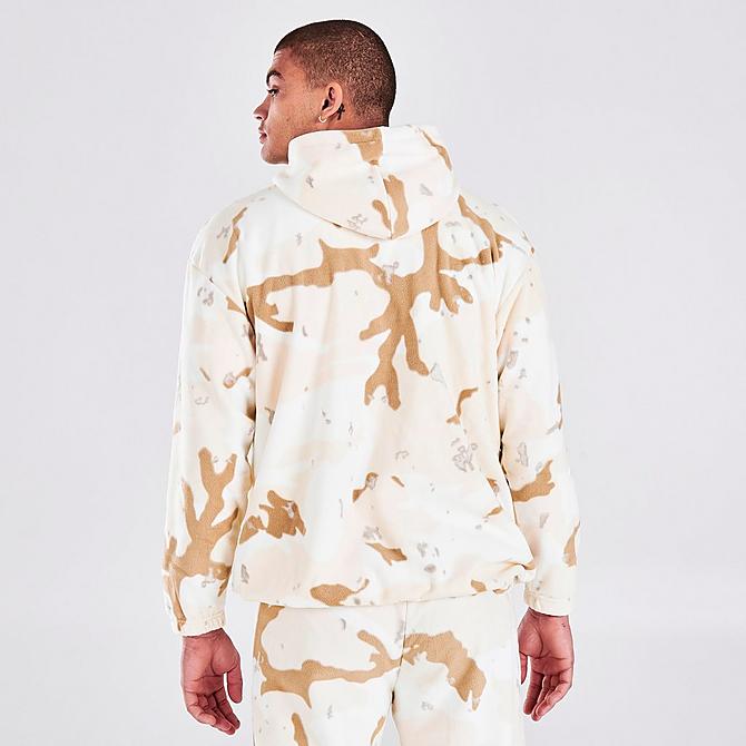 Back Right view of Men's adidas R.Y.V. Camo Fleece Hoodie in White/Khaki Click to zoom