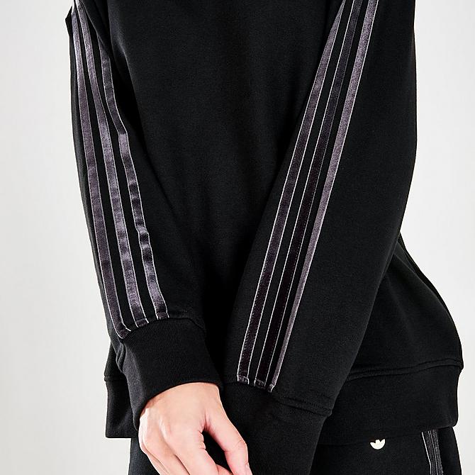 On Model 6 view of Women's adidas Originals Oversized Decadent Hoodie in Black Click to zoom