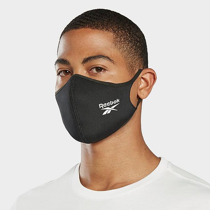 [angle] view of Reebok Large Face Covers (3-Pack) in Black Click to zoom
