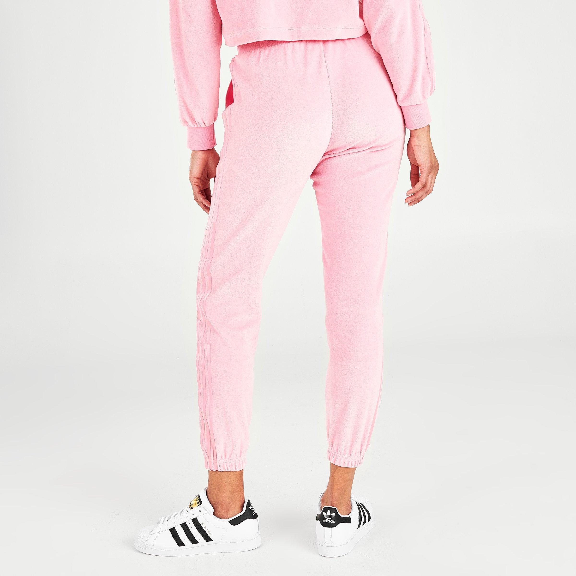 pink and white adidas joggers