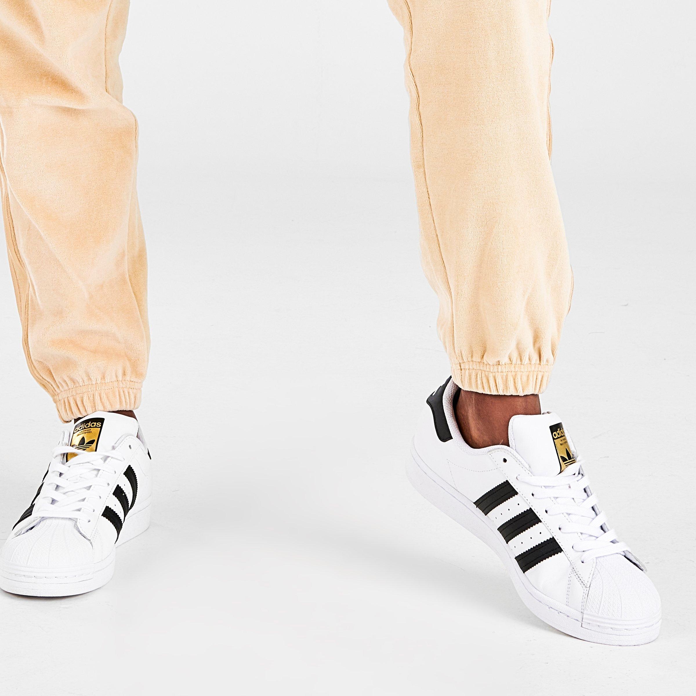 beige adidas joggers