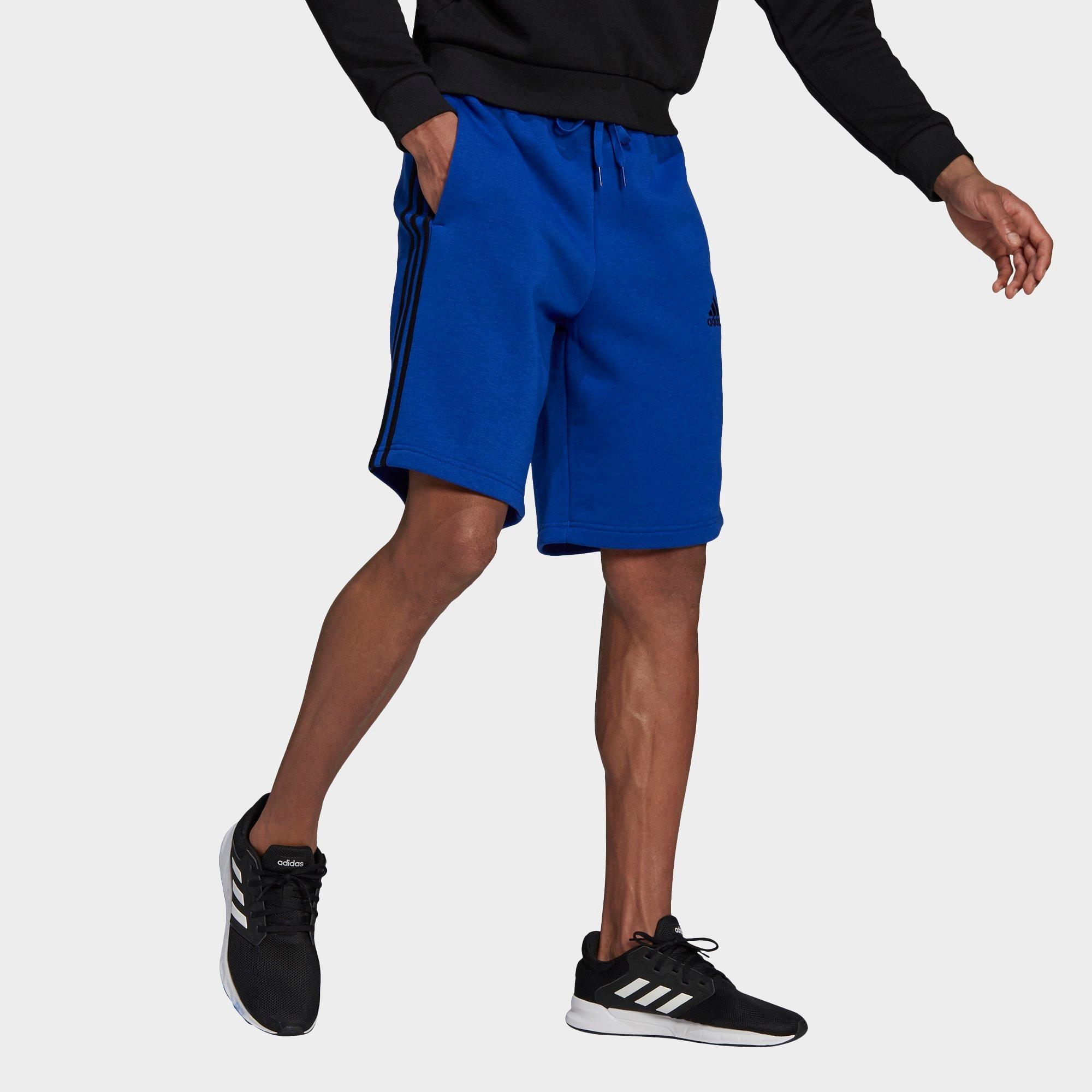 adidas 3 stripe fleece shorts