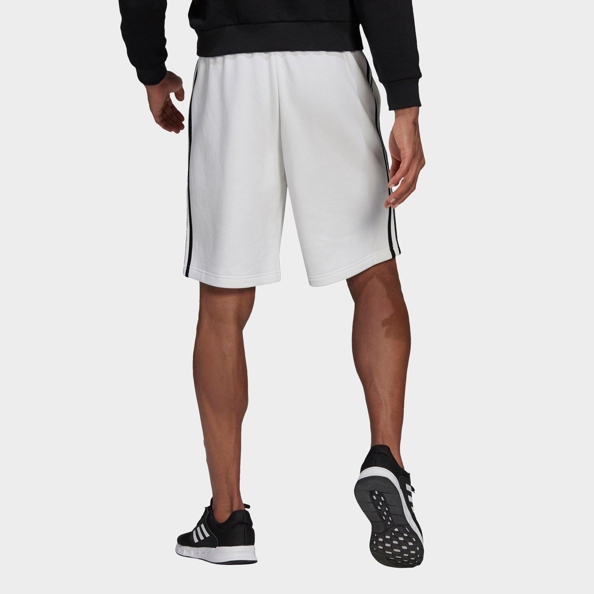 adidas 3 stripe fleece shorts