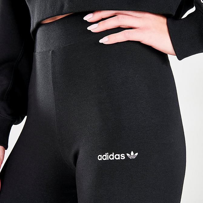 On Model 5 view of Women's adidas Originals Adicolor Shattered Trefoil Tights in Black Click to zoom