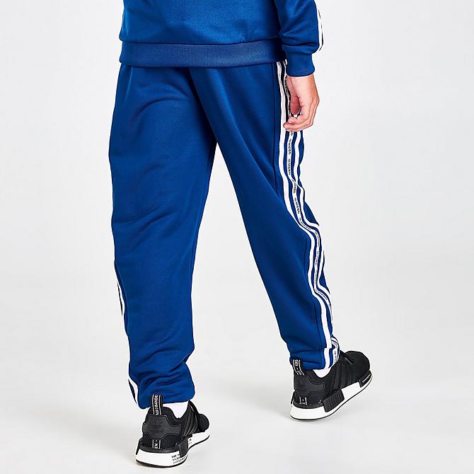 Back Right view of Boys' adidas Originals Tape Jogger Pants in Blue/White Click to zoom