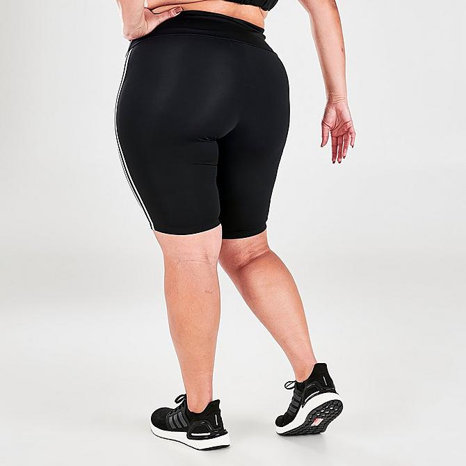 Back Right view of Women's adidas Originals OG Bike Shorts (Plus Size) in Black Click to zoom