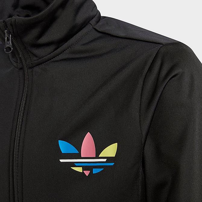 Back Right view of Big Kids' adidas Originals Adicolor Track Jacket in Black/White Click to zoom