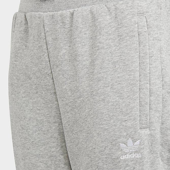 Back Right view of Kids' adidas Originals Adicolor Jogger Pants in Medium Grey Heather/White Click to zoom