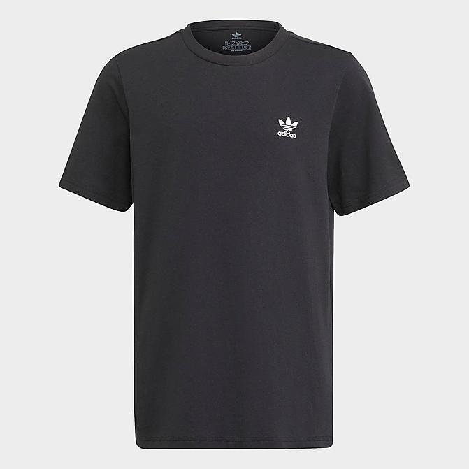 Front view of Kids' adidas Originals Adicolor Trefoil T-Shirt in Black/White Click to zoom