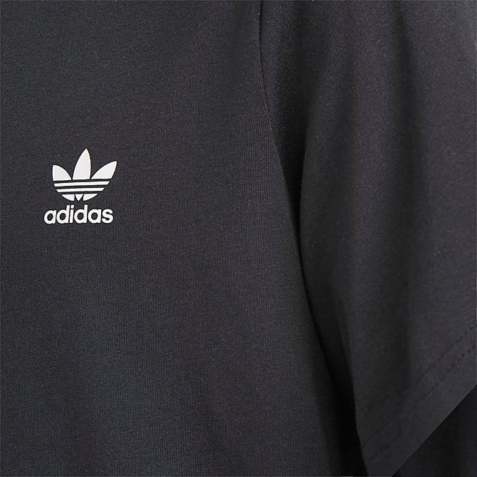Back Right view of Kids' adidas Originals Adicolor Trefoil T-Shirt in Black/White Click to zoom