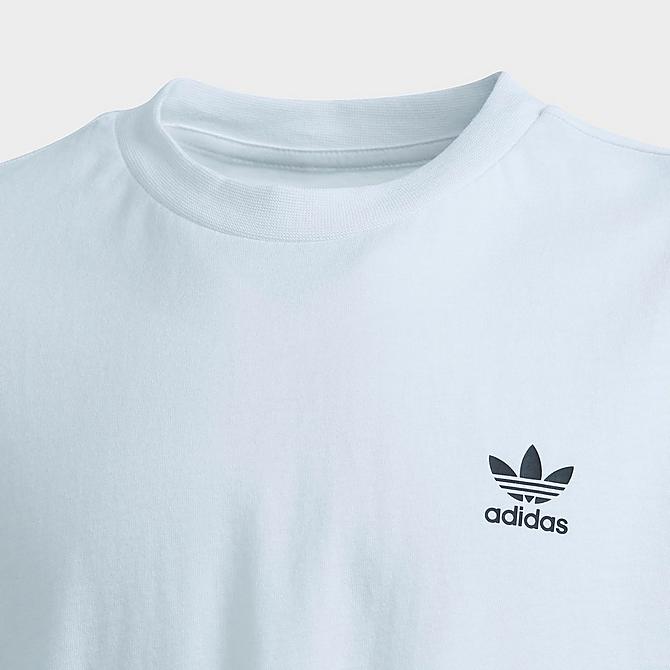 Back Right view of Kids' adidas Originals Trefoil Adicolor T-Shirt in White/Black Click to zoom