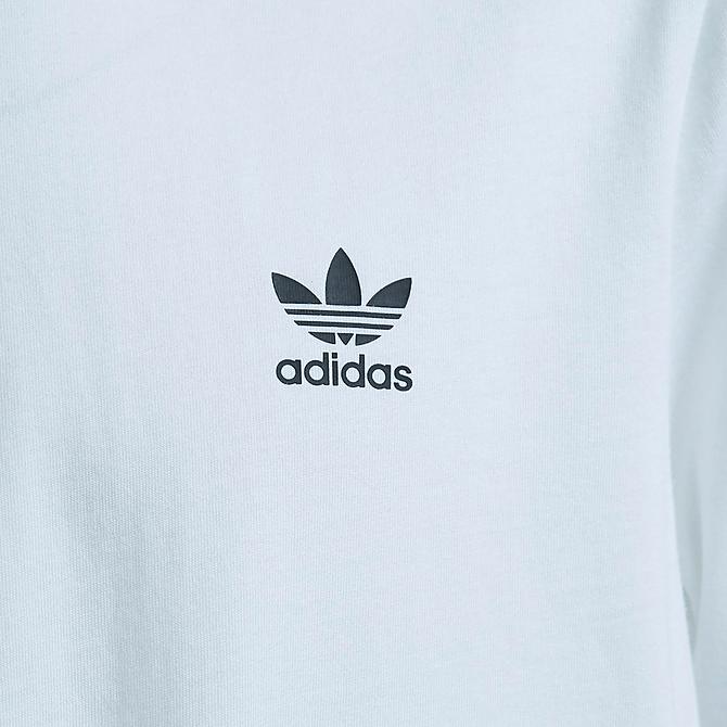 On Model 5 view of Kids' adidas Originals Trefoil Adicolor T-Shirt in White/Black Click to zoom