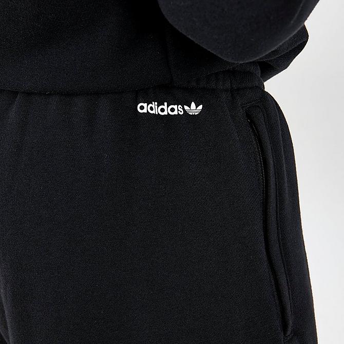 On Model 6 view of Men's adidas Adicolor Shattered Trefoil Graphic Jogger Pants in Black/Multicolor Click to zoom
