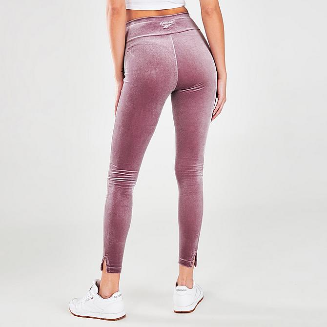 Back Right view of Women's Reebok Classics Velour High-Rise Leggings in Smoky Orchid Click to zoom