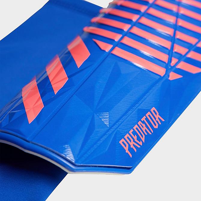 [angle] view of adidas Predator League Shin Guards in Blue/Turbo/White Click to zoom