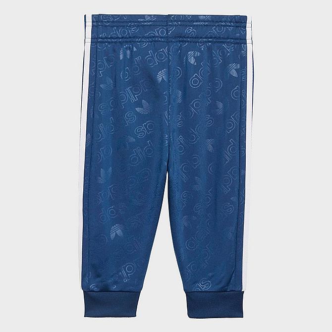 On Model 5 view of Boys' Infant and Toddler adidas Originals SST Track Jacket and Pants Set in Mystery Blue Click to zoom