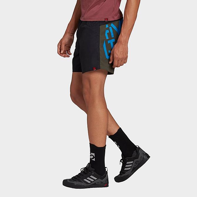 Back Right view of Men's adidas Five Ten Felsblock Climbing Shorts in Black/Earth Click to zoom