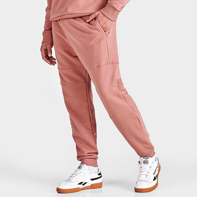 Back Left view of Men's Reebok MYT Minimal Waste Jogger Pants in Canyon Coral Click to zoom
