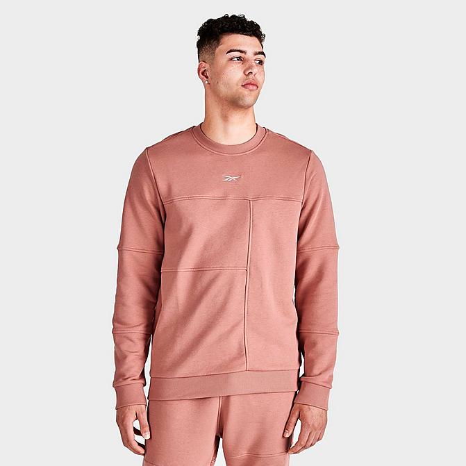 Front view of Reebok MYT Minimal Waste Crewneck Sweatshirt in Canyon Coral Click to zoom