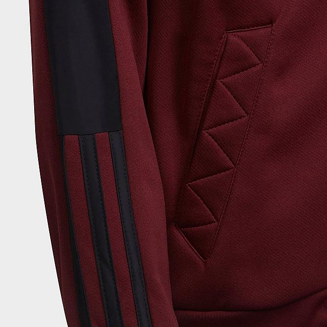 On Model 5 view of Kids' adidas Tiro Track Jacket in Burgundy Click to zoom