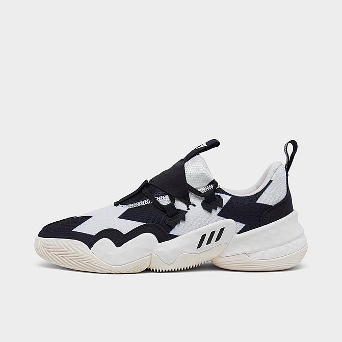 Right view of adidas Trae Young 1 Basketball Shoes in Core White/Core Black/Solar Red Click to zoom