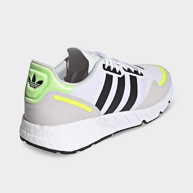 Left view of Men's adidas Originals ZX 1K BOOST Casual Shoes in White/Black/Solar Yellow Click to zoom