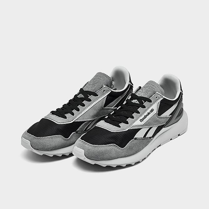 Three Quarter view of Men's Reebok Classic Leather Legacy AZ Casual Shoes in Cold Grey/Silver Metallic/Black Click to zoom