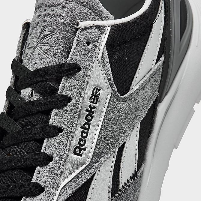 Front view of Men's Reebok Classic Leather Legacy AZ Casual Shoes in Cold Grey/Silver Metallic/Black Click to zoom