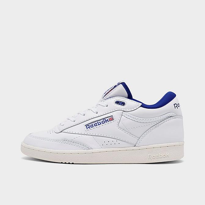 Right view of Men's Reebok Club C Mid 2 Casual Shoes in Footwear White/Bright Cobalt/Classic White Click to zoom