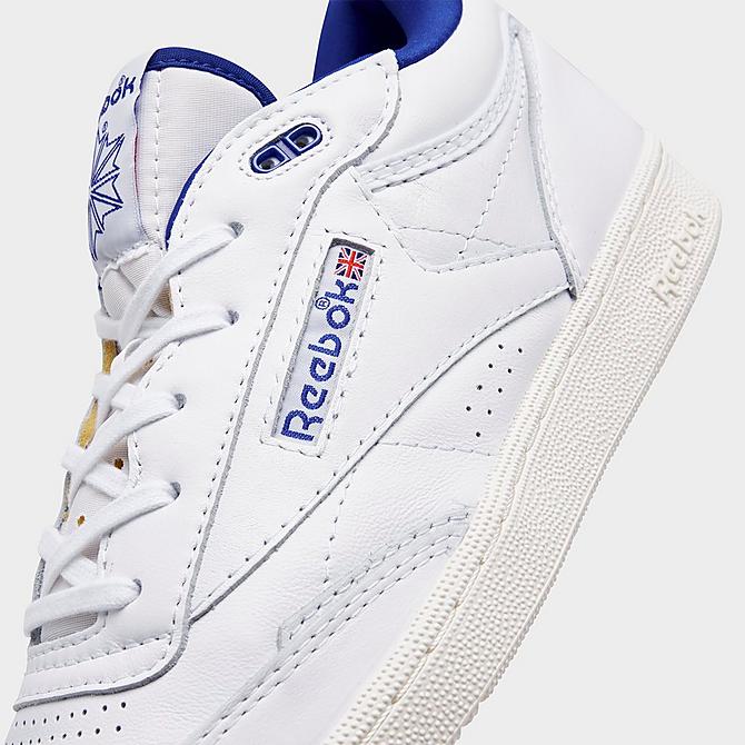 Front view of Men's Reebok Club C Mid 2 Casual Shoes in Footwear White/Bright Cobalt/Classic White Click to zoom